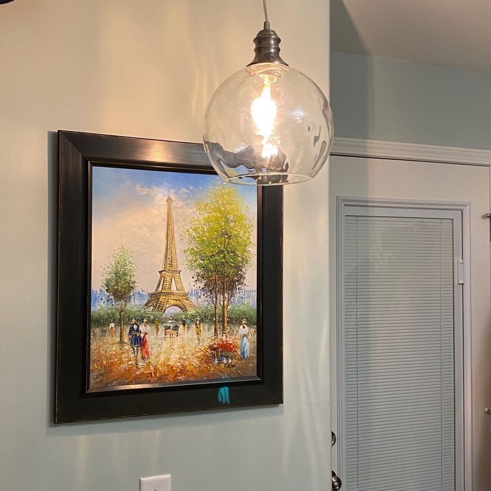 Portable hanging Glass Pendant Lamp with Edison bulb - Picture 3 of 15
